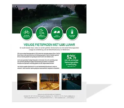Brochure led wegdekverlichting op fietspaden