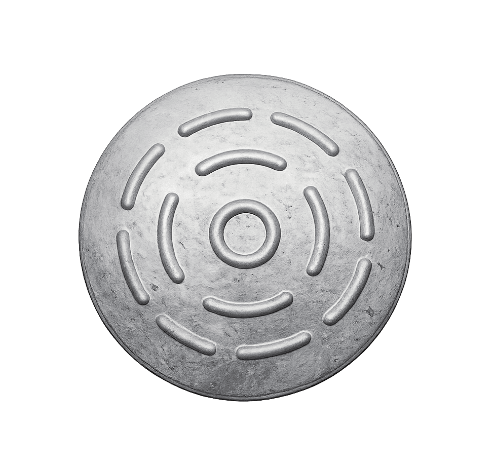 ronde aluminium markeernagel met diameter van 100mm